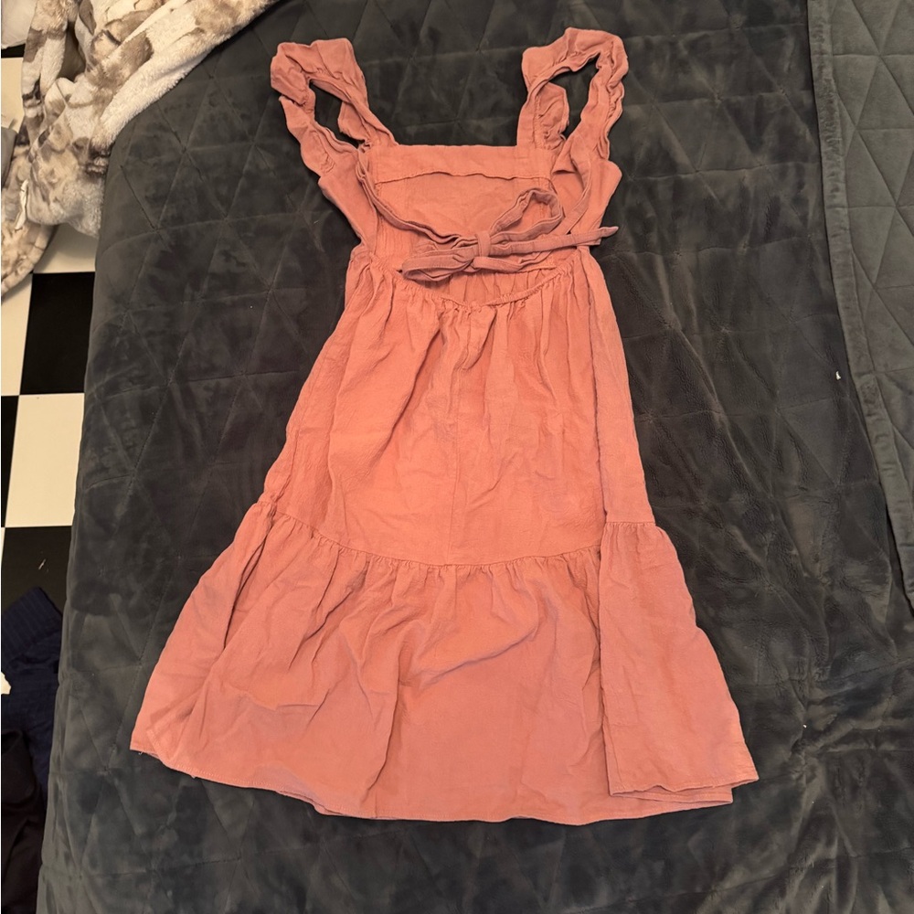 Rust Ruffle Strap Dress - Picture 2 of 2